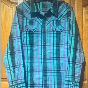 Plaid Button-Up Shirt